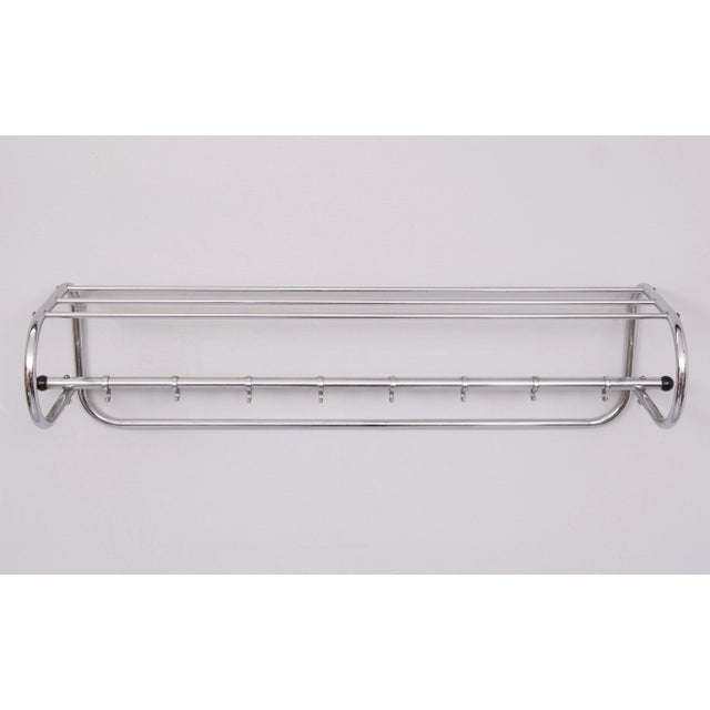 Art Deco Chrome Wall Coat Rack, Holland, 1930s For Sale - Image 6 of 8