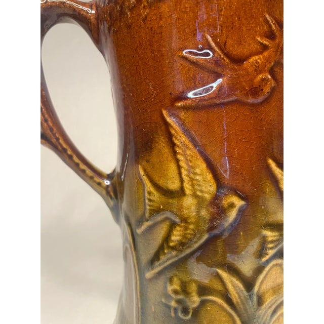 Rustic Farmhouse Fall Embossed Ceramic Pitcher For Sale In Houston - Image 6 of 10