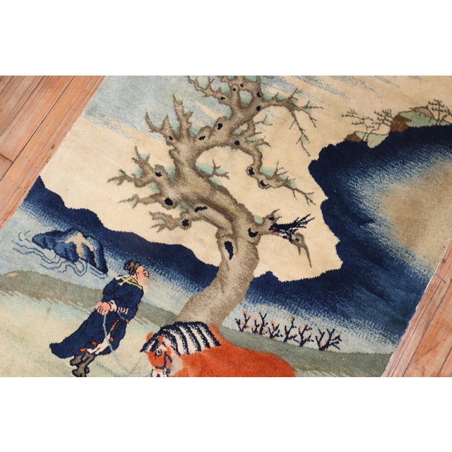Early 20th Century Tibetan Pictorial Throw Rug - 2'5" x 5' For Sale In New York - Image 6 of 8