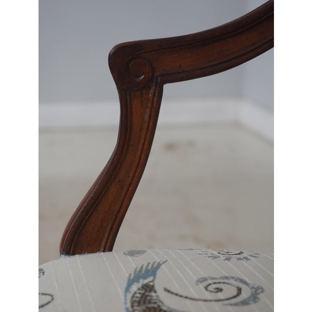 Brown Vintage Italian Walnut Finish Vanity Bench Chair For Sale - Image 8 of 18