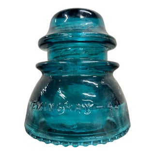 Vintage Hemingray 40 Aqua Teal Glass Insulator For Sale