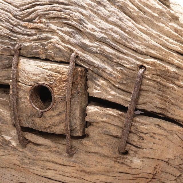 1940s Vintage Rajasthani Wooden Cart Wheel, 1940s For Sale - Image 5 of 7