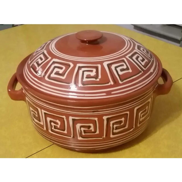 Vintage Romania Redware Covered Dish For Sale In New York - Image 6 of 6