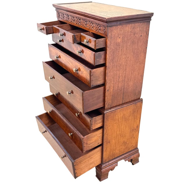 18th Century Georgian Miniature Tallboy Chest on Chest, 1760s For Sale - Image 3 of 13