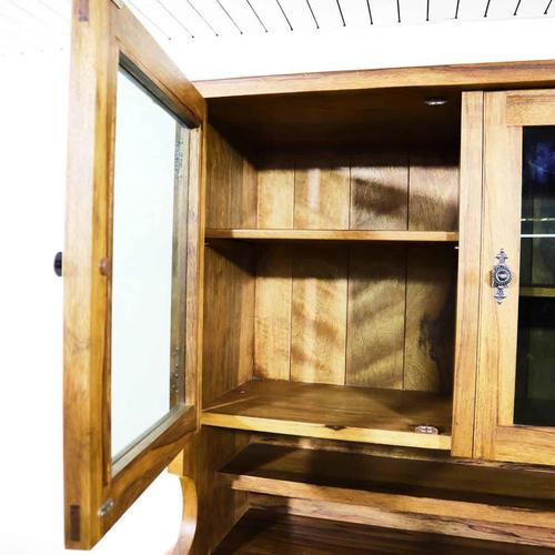 Rustic Wooden Cupboard with Display Top For Sale - Image 9 of 15