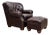 Vintage Tufted Leather Writers Chair With Ottoman For Sale