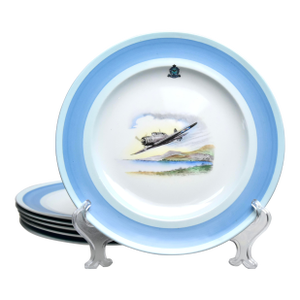 Vintage Shelley Airplane Plates, Set of 6