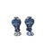 A charming pair of Dutch Delft-style covered urns, hand-painted in cobalt blue on a white glazed ground. The classic...