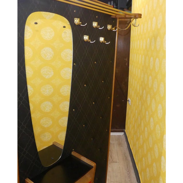 Black Coat and Hat Rack with Umbrella Stand and Mirror Box from Verralux, 1960s For Sale - Image 8 of 13
