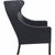 Børge Mogensen wingchair, model 2204, upholstered in original black leather with down cushions and black legs. The chair...
