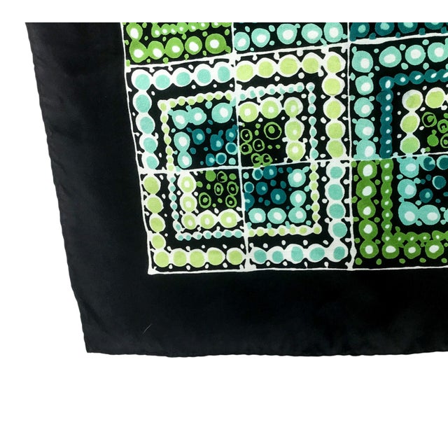 Pure Silk Twill Vintage Scarf With Wall Hanging Scarf Holder For Sale - Image 4 of 10