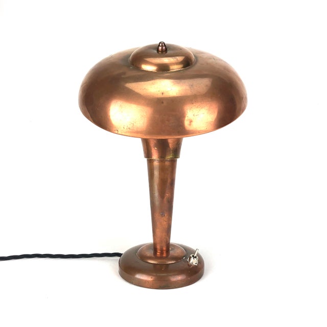 Art Deco Copper Mushroom Table Lamp For Sale - Image 5 of 15
