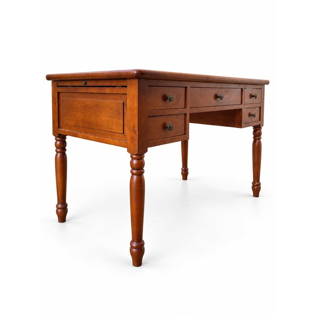 Vintage French Desk in Cherry, 1970s For Sale - Image 3 of 10