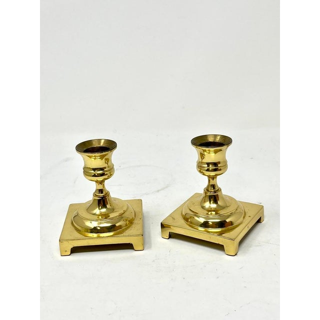 20th Century Ethan Allen Made in Usa Brass Candlesticks a Pair Chairish