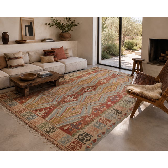 Large Vintage Hand-Knotted Anatolian Kilim, 1970s For Sale - Image 4 of 12