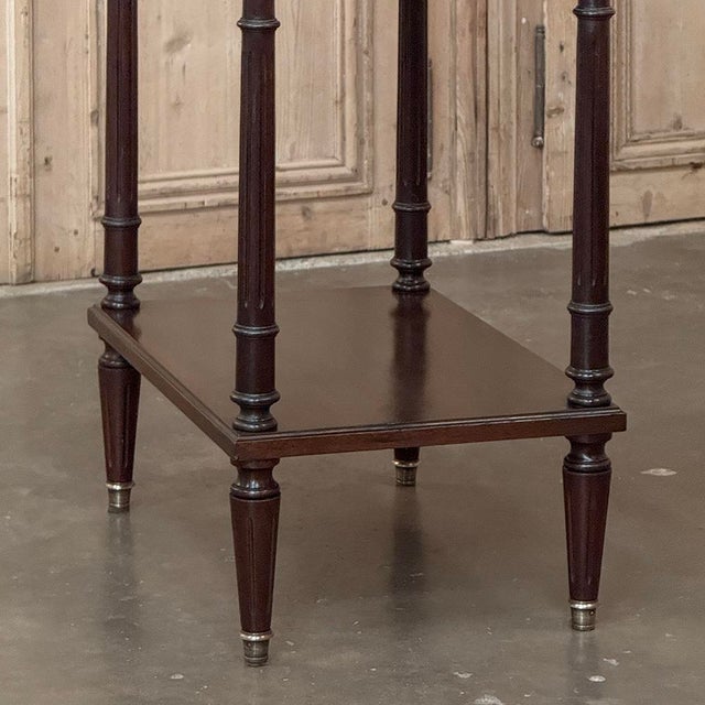 French Mid-Century Louis XVI Style Mahogany & Brass End Table For Sale - Image 13 of 18