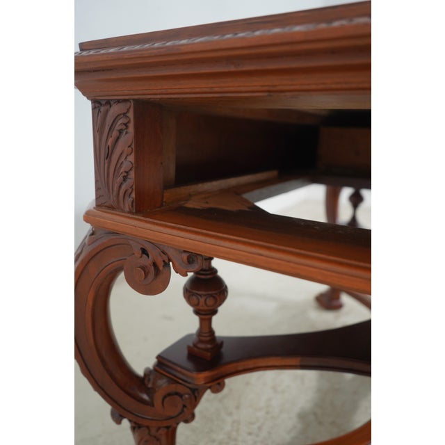Herter Brothers Victorian Restored Carved Library Desk For Sale - Image 16 of 18