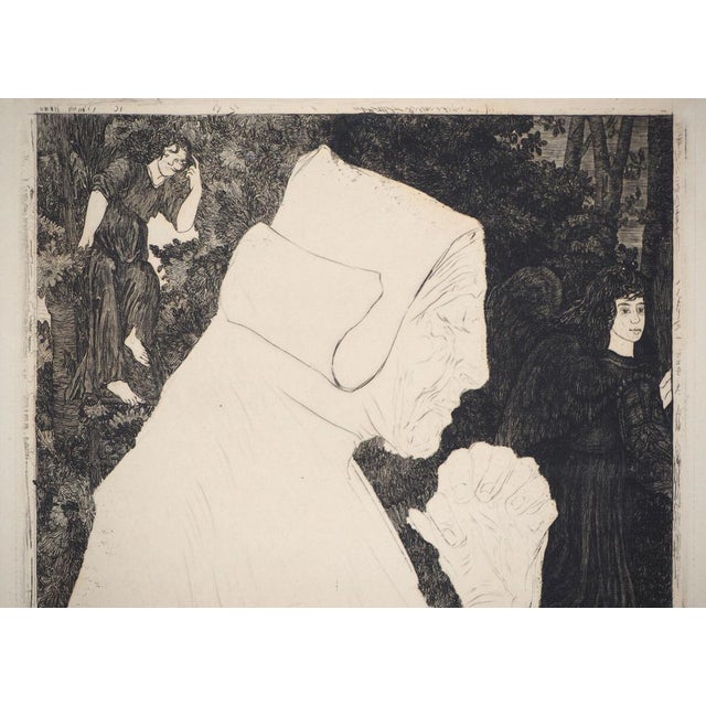 Jean Vyboud, Breton Woman in Prayer, Original Signed Etching For Sale - Image 5 of 8