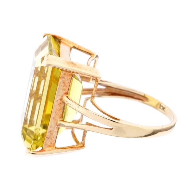 10k Gold Yellow Amethyst Cocktail Ring For Sale - Image 4 of 8