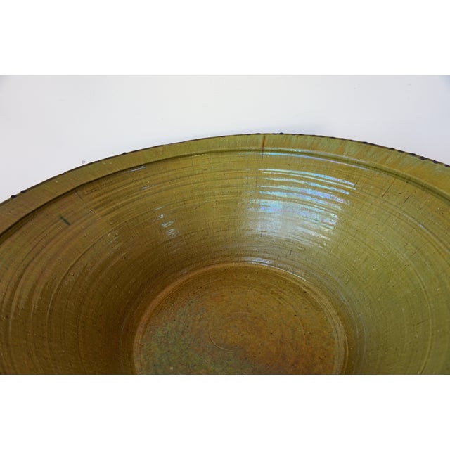 Ceramic 19th Century Spanish Hand Thrown and Glazed Green Stoneware Pottery Bowl For Sale - Image 7 of 8