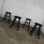 Black Vintage Rustic Blackened Solid Hardwood Chunky Claw Foot Barstools Set of 4 For Sale - Image 8 of 13