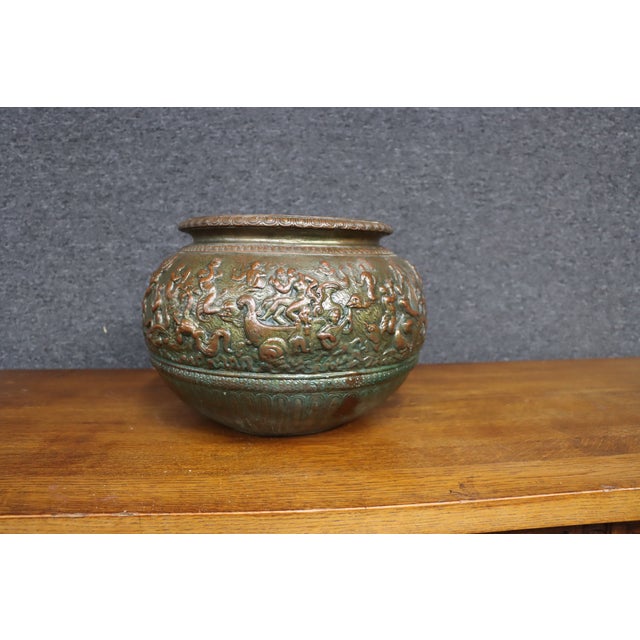 Ceramic Dini & Cellai Italian Terracotta Jardinière With Classical Figural Relief For Sale - Image 7 of 8