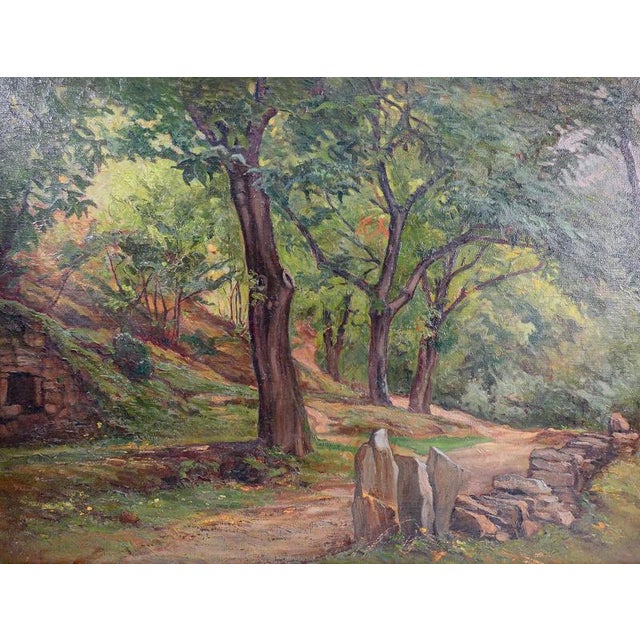 Oil painting on canvas by marcello boglione road to the palas of the boglione house origin italy period 1940s author...