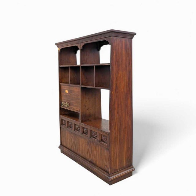 Vintage Freestanding Wall Unit – Wooden Room Divider, Storage Shelf, Antique Display Cabinet, Multi-Function Bookcase For Sale - Image 11 of 18