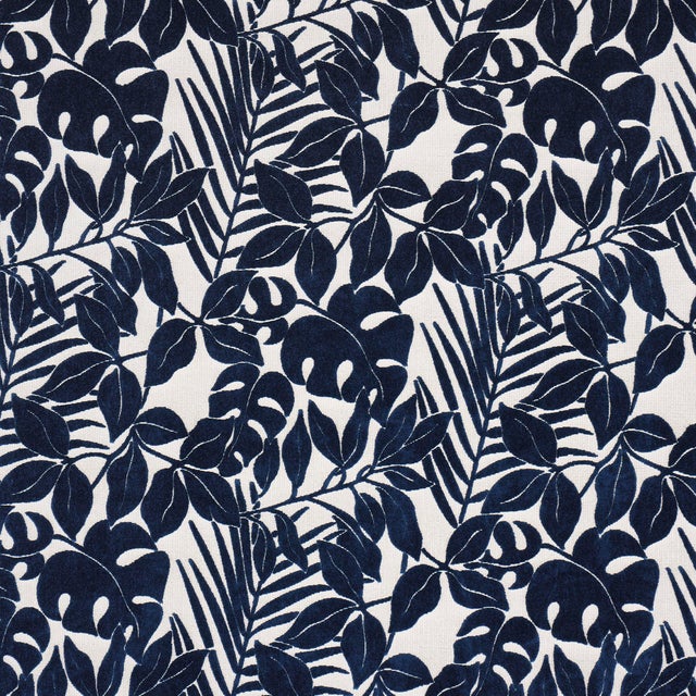 SAMPLE - Schumacher Miramar Indoor/Outdoor Velvet Fabric In Navy For Sale