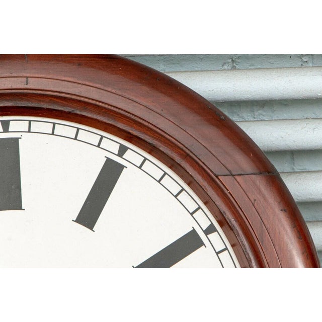 Antique Industrial Wall Clock With Fusée Movement From the Estate of