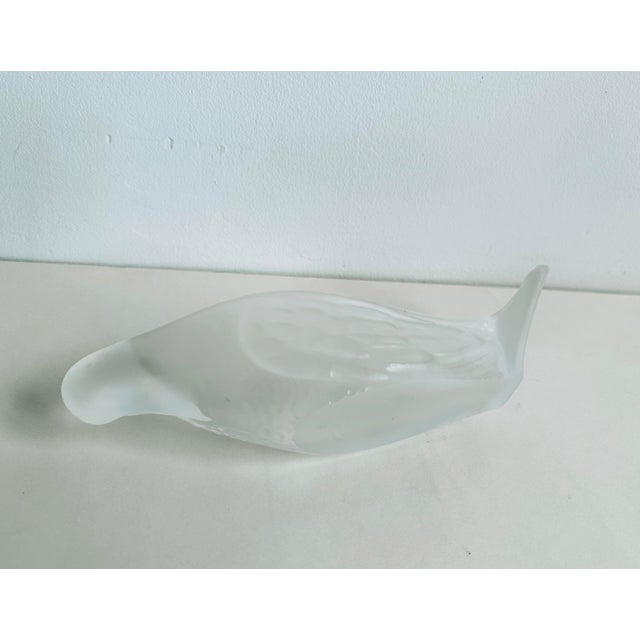1930s Art Deco Frosted Glass Bird or Dove H. Hoffman Style Cracker Serving Dish Catchall For Sale - Image 4 of 9