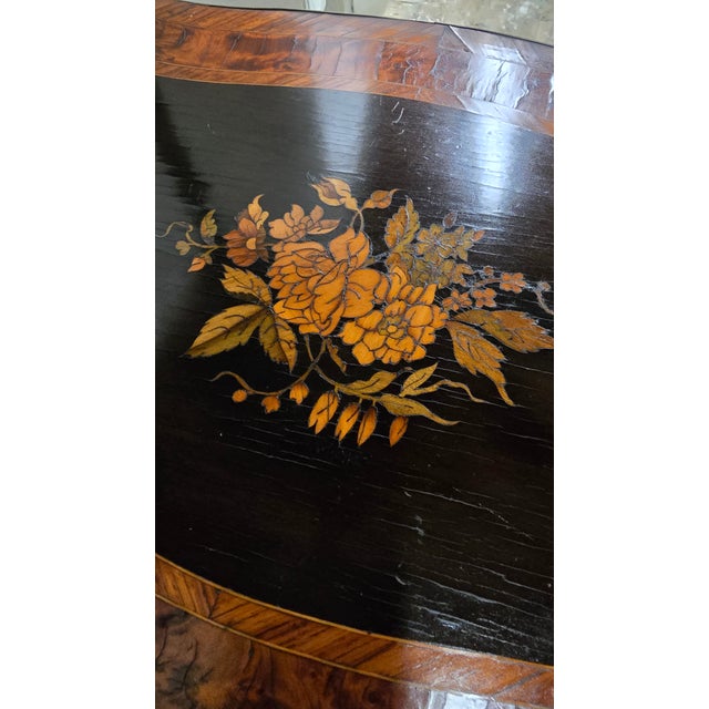 Mid 19th Century Antique Napoleon III Three Tier Stand With Marquetry For Sale - Image 5 of 12