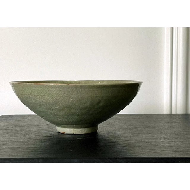 15th Century & Earlier Antique Korean Ceramic Bowl with Carved Design Goryeo Dynasty For Sale - Image 5 of 13