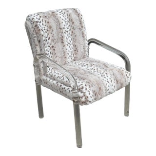 Modern Leon Rosen for Pace Collection Lucite Faux Fur Dining Chair For Sale