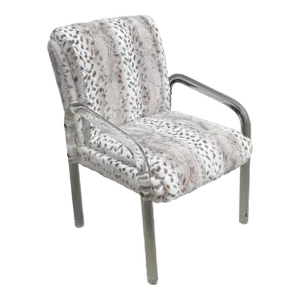 Modern Leon Rosen for Pace Collection Lucite Faux Fur Dining Chair