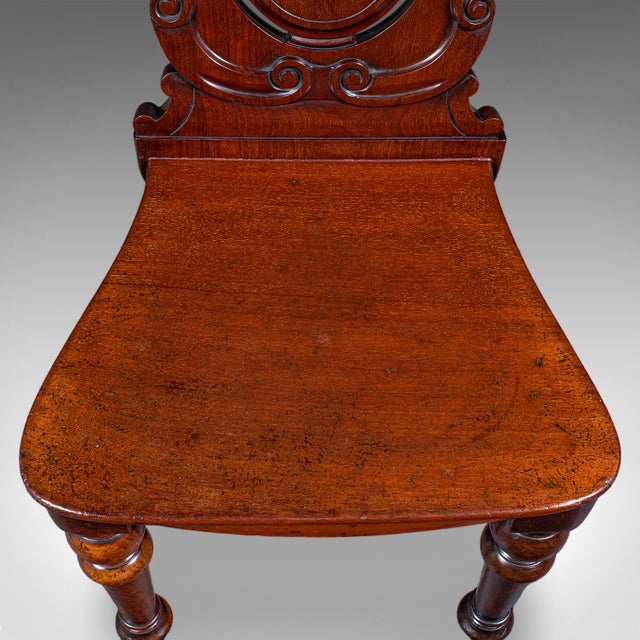 Antique Shield Back Hall Chair, Scottish, Walnut Reception Seat, Side, Victorian For Sale - Image 9 of 10