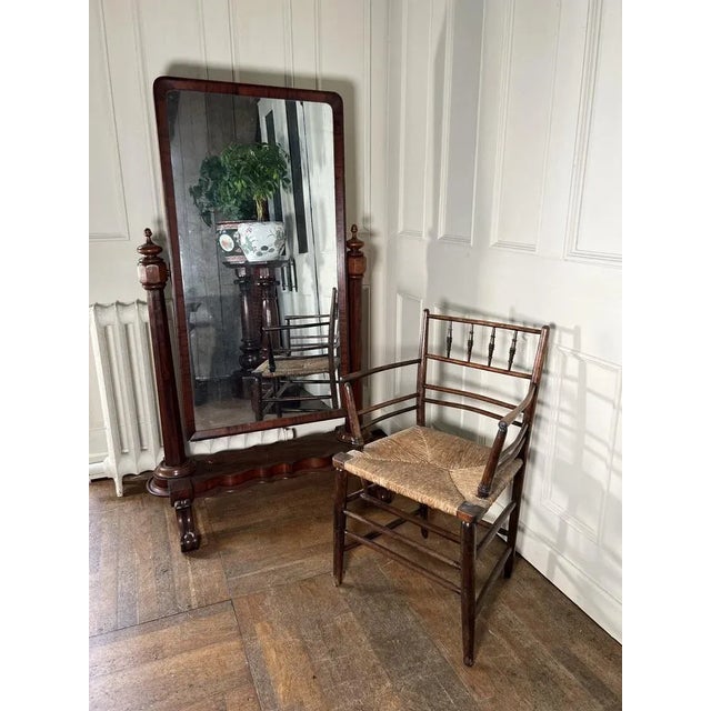 Large Victorian Cheval Dressing Mirror For Sale - Image 5 of 8