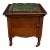 Antique English Oak Wood Commode Potty Chamber Pot Cupboard W/ Cushioned Top For Sale