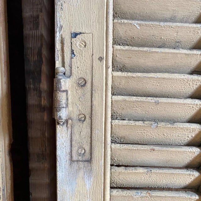 Antique Tall French Painted Shutters From a Chateau in Provence -A Pair For Sale - Image 4 of 12