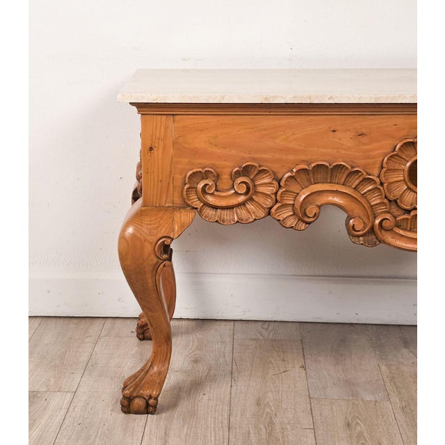 Vintage Baroque Style Pine Center Table For Sale - Image 4 of 12