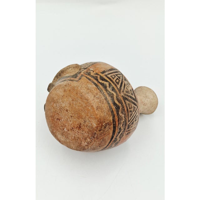 Brown Anthropomorphic Terracotta Vase from the Ancient Pre-Columbian Cultures of the Andes For Sale - Image 8 of 15