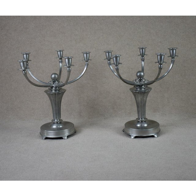 Candelabras by Just Andersen for GAB Guldsmedsaktiebolaget, Denmark / Sweden, 1931, Set of 2 For Sale - Image 11 of 11