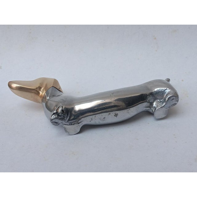 Metal Brutalist Brass and Aluminium Teckel Dog Figure, 1970s For Sale - Image 7 of 8