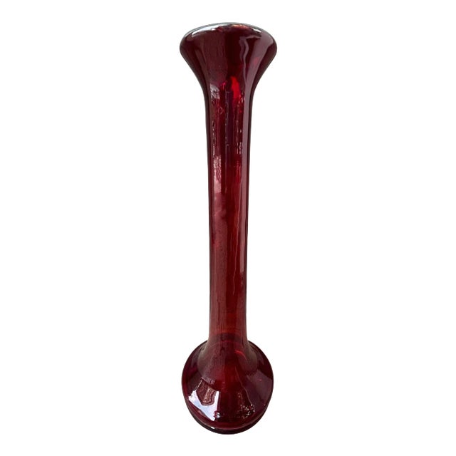 Blenko Red Tall Vase Chairish