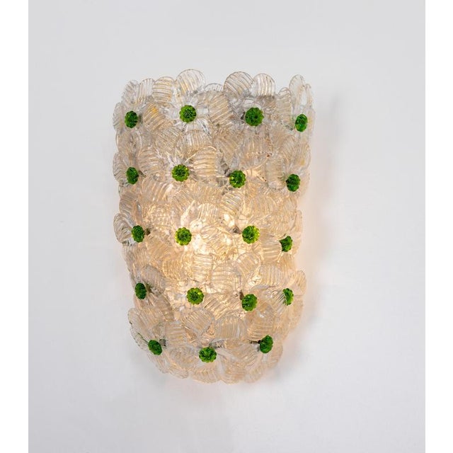 Glass Vintage Petite Murano Glass Wall Sconce from Barovier & Toso, Italy, 1970s For Sale - Image 7 of 10