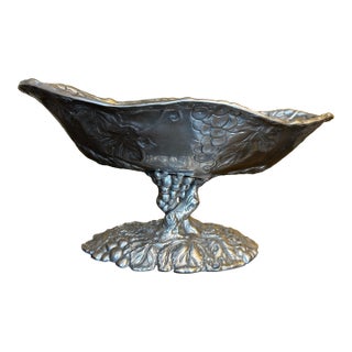1980s Arthur Court Pedestal Footed Oval Grape Bowl For Sale