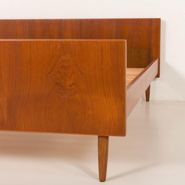 Wood Mid-Century Danish Teak Double Bed in the style of Hans J. Wegner, 1960s For Sale - Image 7 of 12