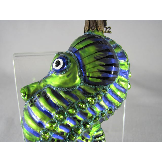2002 Neiman Marcus Blown Glass Seahorse Christmas Ornament For Sale - Image 4 of 8