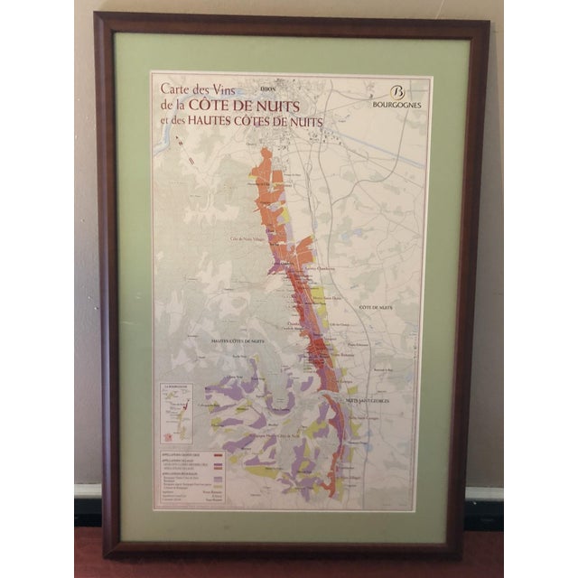 2010s Custom Framed French Burgundy Côte De Nuits Wine Map With Conservation Glass For Sale - Image 5 of 9
