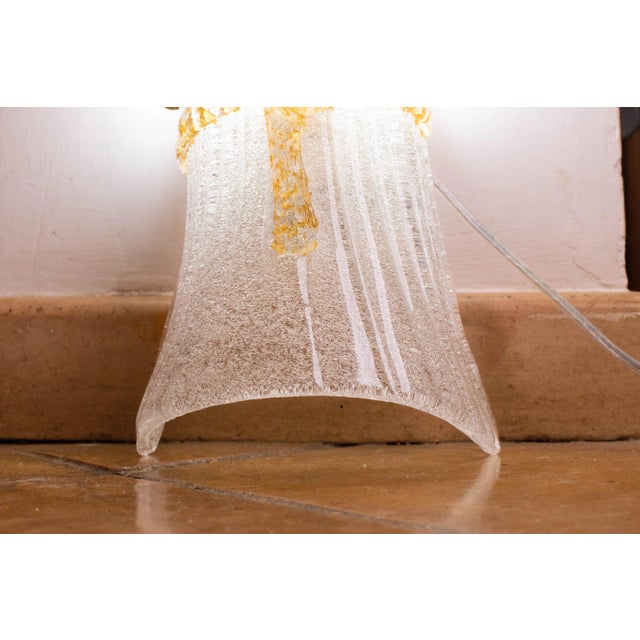 Glass Pair of Large Size Vintage Italian Murano Glass Wall Sconces, 1970 For Sale - Image 7 of 11